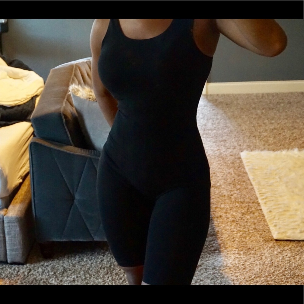 Black unitard.